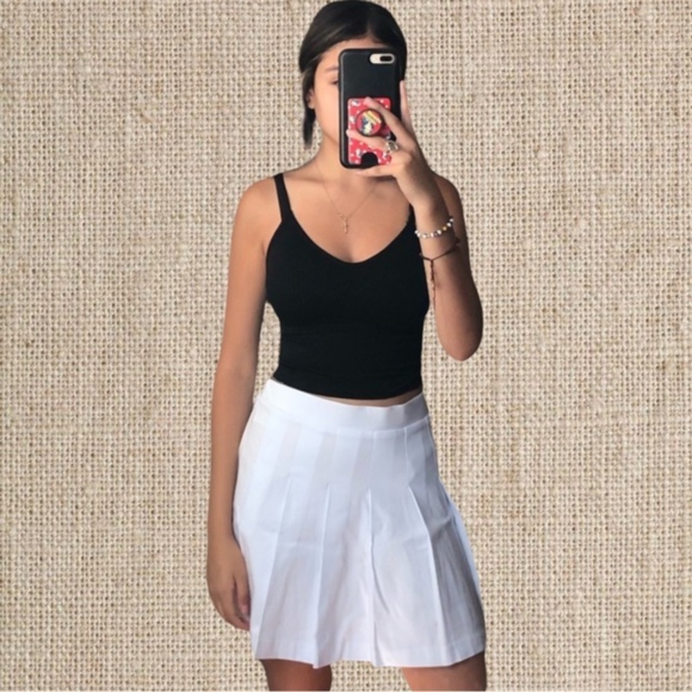 White Pleated Skirt